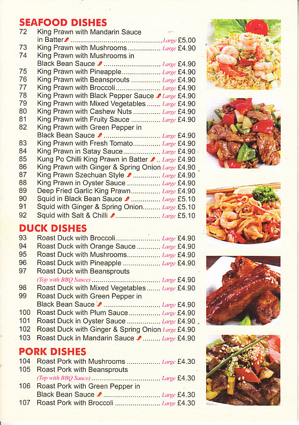 Choice Chinese takeaway menu in Pontypool