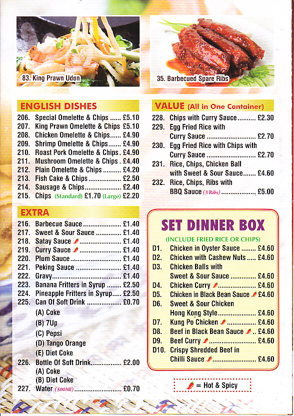 Lees kitchen Chinese takeaway menu in Pontypool