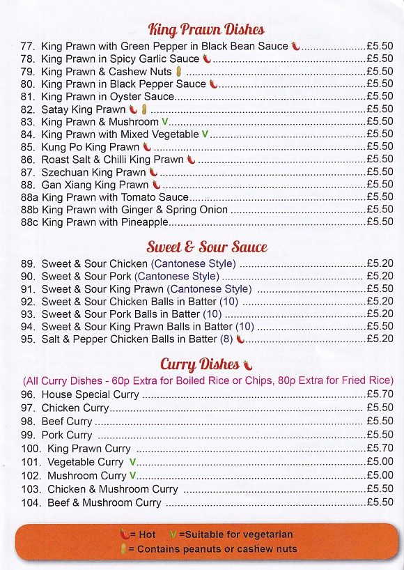 Taste Good Chinese takeaway menu in Pontypool