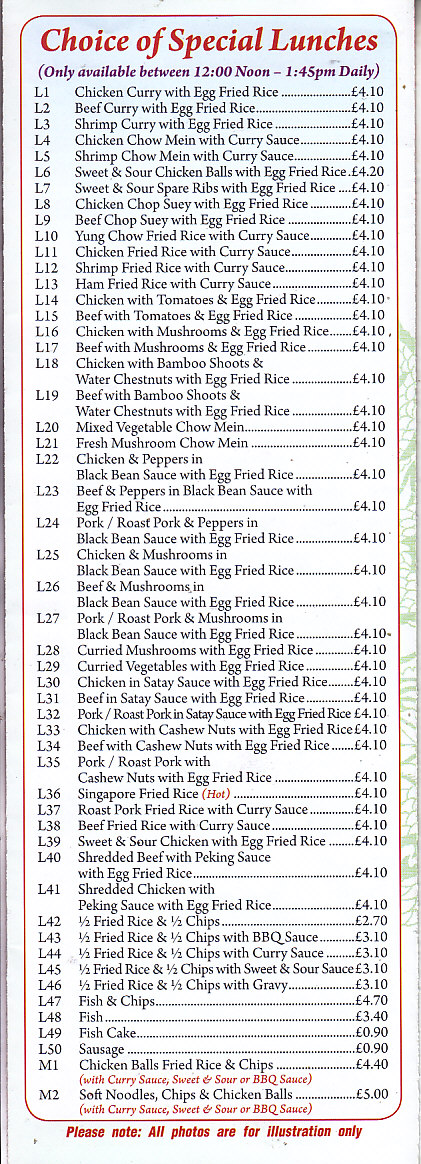 Golden Gate chinese Menu Cwmbran Takeaway